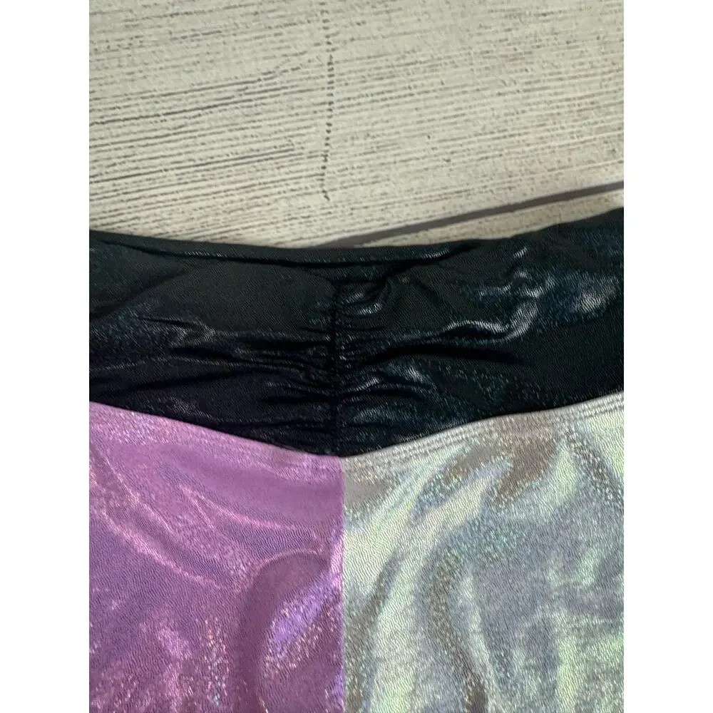 Justice Dance Gym Girl's Butterfly Cloud Iridescent Bra & Shorts Set Size Large